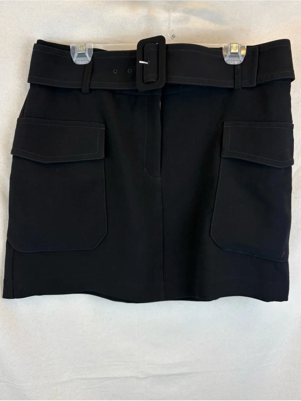 Express Black Utility MINI Cargo Skirt Belted Pockets Y2K, NWT High Waisted - 14